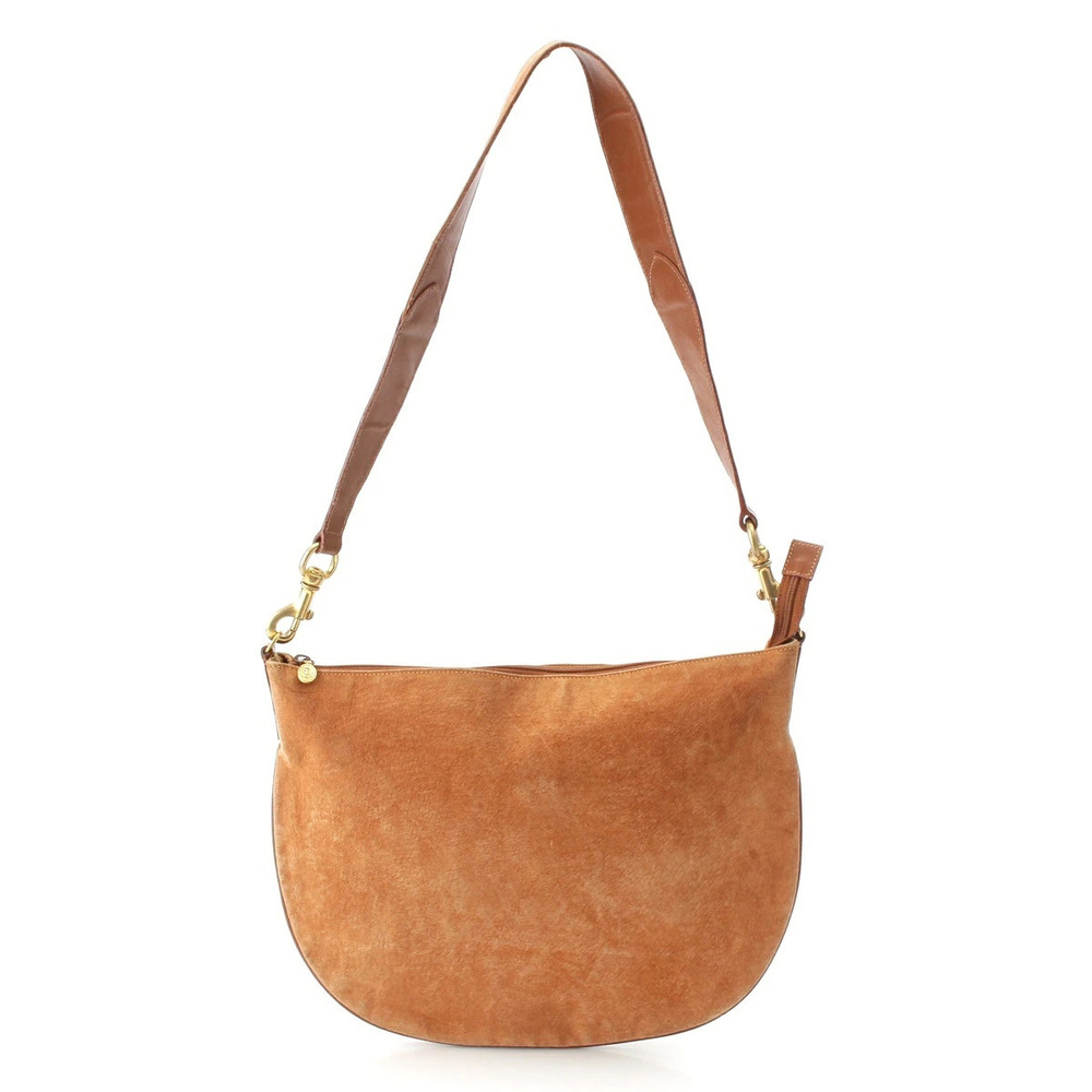 Gucci Suede Hobo Shoulder Bag Brown